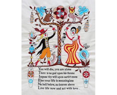 *Grayson Perry (b.1960)RECIPE FOR HUMANITY 2005Signed and numbered on the reverse, this tapestry was executed in 2005, and is