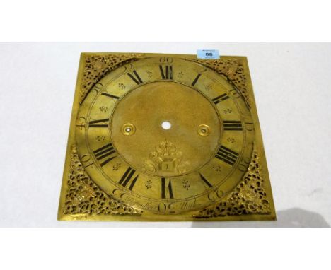 An 18th century 11'' gilt brass clock dial signed Batty Storr, York with Roman and Arabic numerals, date aperture and date wh
