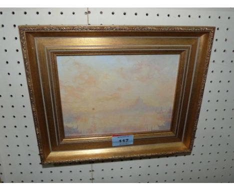 GERALD R CARTER: Venetian Sunset. Signed, inscribed verso. Oil on panel 6'' x 8½''