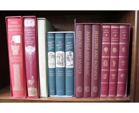 A shelf containing selection of Folio Society boxed sets, plus others (6)