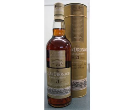 The Glendronach Parliament, 21 years, Highland Single Malt Scotch Whisky, in presentation tube