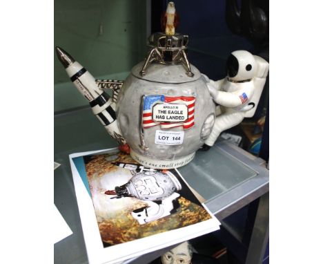 A "Totally Teapots" pottery teapot "The Eagle Has Landed" limited edition, designed by Vince McDonald, modelled by Ray Noble,
