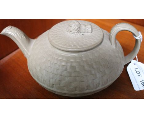 A 19th century "Wedgwood" caneware bachelor teapot