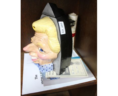 A "Totally Teapots" ceramic "Iron Lady" teapot, with Poll Tax handle, Limited edition No 41 of 99