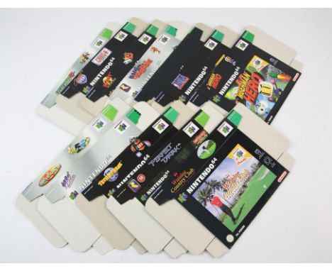 12 Nintendo 64 Flat Packed Retail BoxesThis lot contains 12 original and official N64 flat packed retail boxes, the games inc