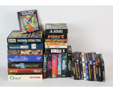 32 Assorted Atari Games. This lot contains a box of 32 assorted Atari games. Some of the highlights contain Disney's Aladdin,