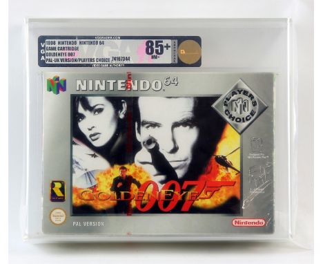 GoldenEye 007 VGA 85+ NM+ Gold Grade Sealed - N64This game has been graded a Gold grade 85+ by VGA. This is the UK/PAL silver