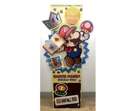 Paper Mario Sticker Star Display Standee POS Promotional Stand This lot contains a display standee for Paper Mario Sticker St
