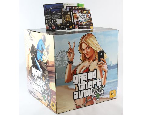Grand Theft Auto 5 Display Stand POS Square Box This lot contains a display stand for GTA5. It is a cardboard/square cut desi