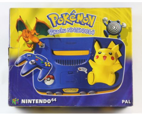 Pokémon Pikachu Nintendo 64 - New & Boxed.  This lot contains the special edition Pikachu N64. The console is in great condit