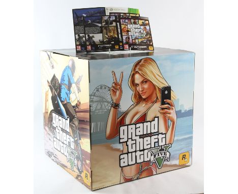 Grand Theft Auto 5 Display Stand POS Square Box This lot contains a display stand for GTA5. It is a cardboard/square cut desi