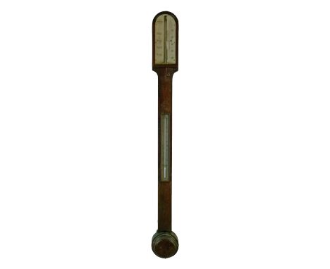 19th Century rosewood stick barometer by William Aronsberg of Manchester, having an ivory scale and thermometer, 94cm high  C