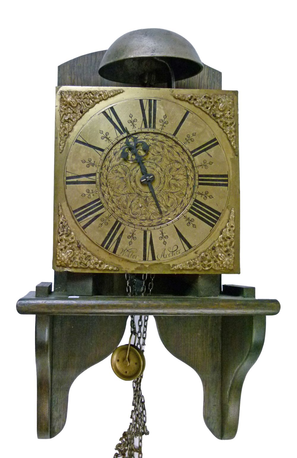 18th Century 'Hook and Spike' wall clock by Walter Archer, the 9