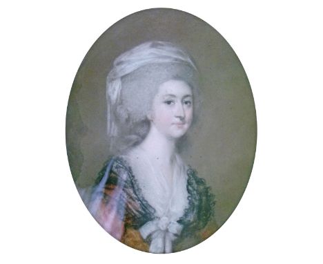 Attributed to Hugh Douglas Hamilton (1740-1808) - Oval pastel - Portrait of Martha Lady Udney, 2nd wife of Robert Fullerton U