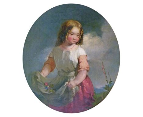William Thomas Roden (1817-1892) - Circular oil on canvas - Portrait of the young Percy Solomon of Sutton Coldfield, three qu