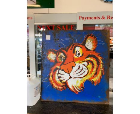 GENUINE ESSO TIGER SIGN DOUBLE SIDEDWe highly recommend that you view in person any potential purchase and take time to inspe