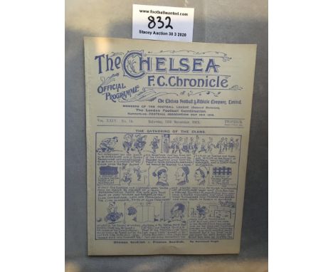 28/29 Chelsea v Preston North End Football Programme: Excellent condition ex bound Division Two match with no writing.