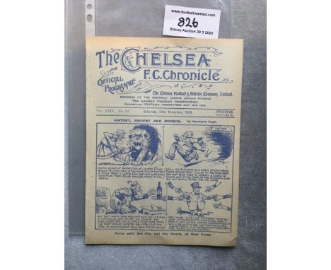 28/29 Chelsea v Port Vale Football Programme: Excellent condition ex bound Division Two match with no writing.