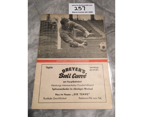 68/69 Hamburg v Manchester United Football Programme: Mint condition with no writing. Staple removed from this Lipphardts Spo