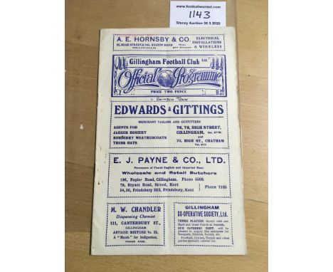 35/36 Gillingham v Swindon Town Football Programme: Good condition with words Swindon Town written discreetly to cover. No te