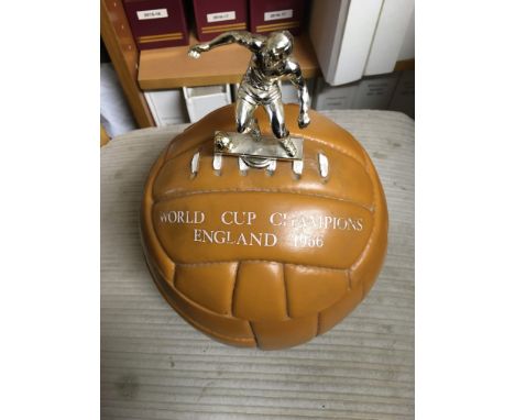 1966 Football World Cup Ice Bucket: In the style of a size 4 lace up football with player attached to top. Words read World C