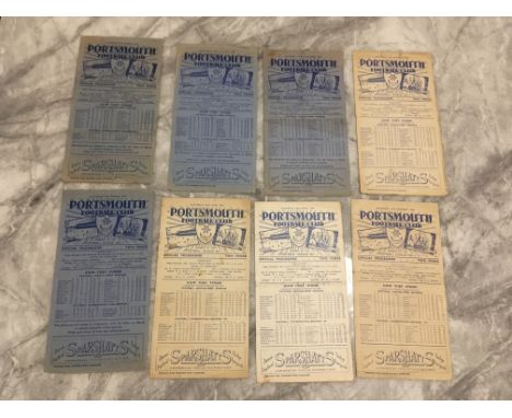 48/49 Portsmouth Home Football Programmes: Newcastle sof, Arsenal, Sheffield Wed, Derby x 2, Huddersfield x 2 and Bolton from