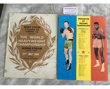 1966 Henry Cooper v Muhammad Ali Boxing Programme: 24 page programme has light water damage but is still considered good. C/W