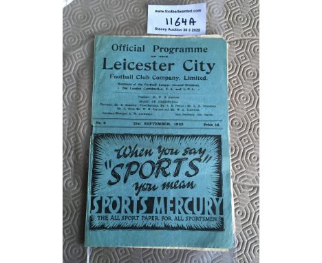 35/36 Leicester City v Nottingham Forest Football Programme: Leicester were 2nd Division Champions this season. Good conditio