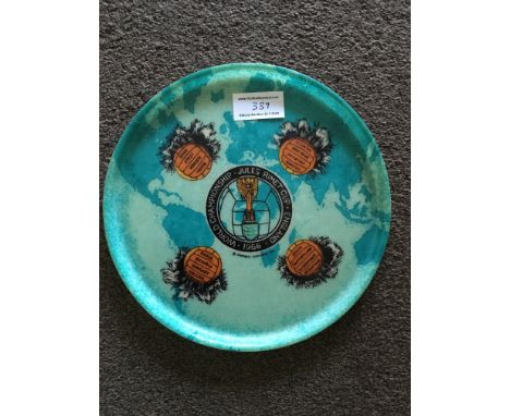 1966 World Cup Football Tray: Original item with each ball depicting a group with 4 teams in each listed. Decorative item has