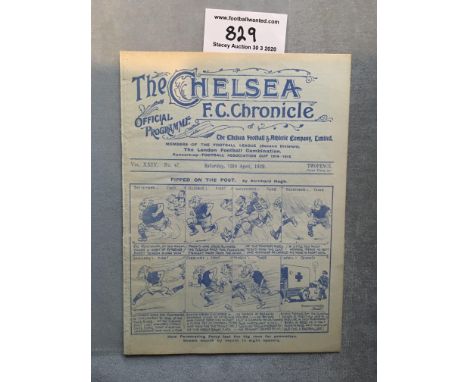 28/29 Chelsea v Hull City Football Programme: Excellent condition ex bound Division Two match with no writing.