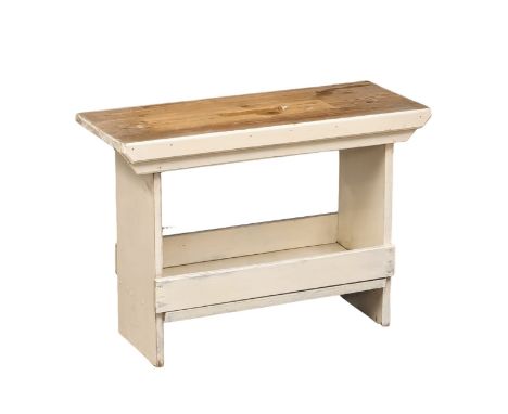 A vintage painted joiners stool, 73cm x 29cm x 53cm 