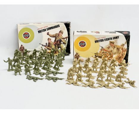 2 boxes of vintage Airfix Military Series model soldiers. Airfix Military Series British Commandos 27/29 pieces. Airfix Milit
