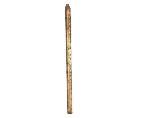 A large vintage surveyors telescopic measuring stick. Closed 190cm. Full extended 471cn 