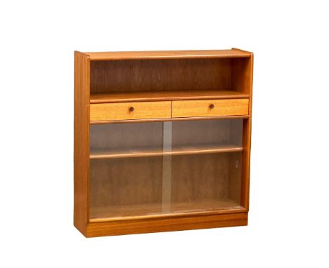 A Mid Century teak bookcase by Parker Knoll with 2 drawers. 102x30x106cm 