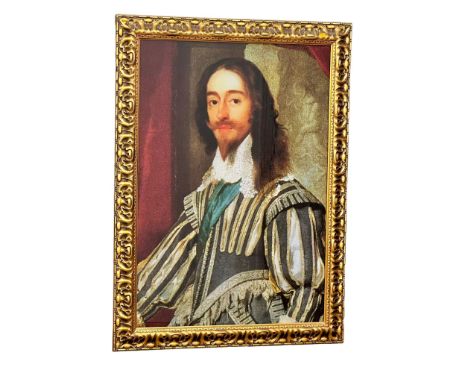 A large 17th Century style glass print of King Charles I from the original painting by Daniël Mijtens/Daniel Mytens. 88x120cm