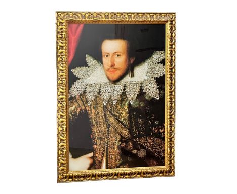 A large 17th Century style glass print. 88x120cm 