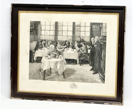 A large signed print ‘The Plaintiff and the Defender’ from the original painting by Walter Dendy Sadler. Signed by W.H. Bouch
