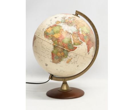 A light up tabletop globe. 42cm 