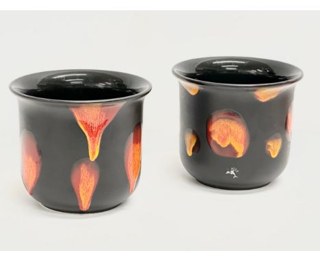 A pair of Poole Pottery ‘Galaxy’ jardinières/planters. 17x15cm 