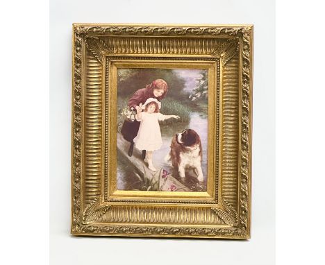 A large good quality Carvers &amp; Gilders gilt framed print. 57x9x67cm 