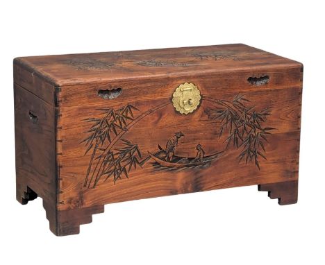 A Chinese style Camphor wood trunk. 101x50x57cm 