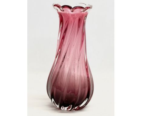 A large Chribska Glass vase designed by Josef Hospodka. 31cm 