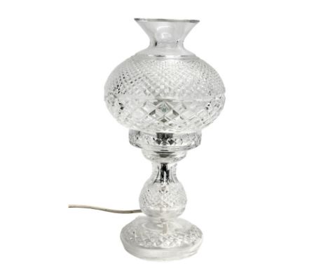 A Waterford Crystal ‘Inishmaan’ 2 piece table lamp. 35cm 