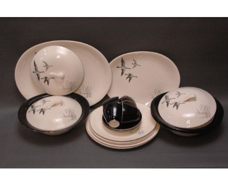 A Johnson Brothers & others Canadian Goose pattern part dinner service, 64 pieces, to include 3 tureens, 4 lids, 2 ashettes, 