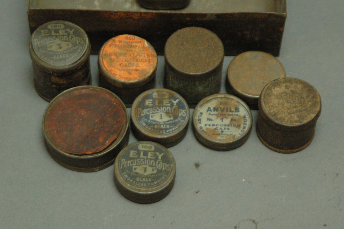 A quantity of vintage percussion cap tins, to include Eley Percussion