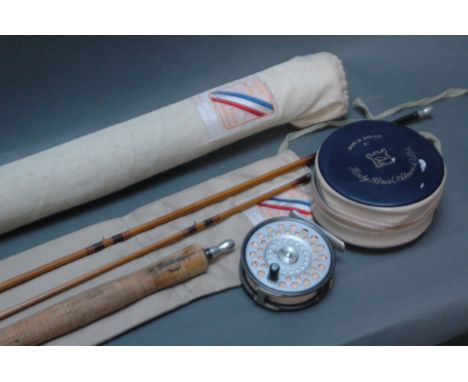 A Pezon et Michel Sawyer nymph split cane trout fly rod, formerly belonging to Frank Sawyer, 3 sections, 8' 10", line 5-6, th