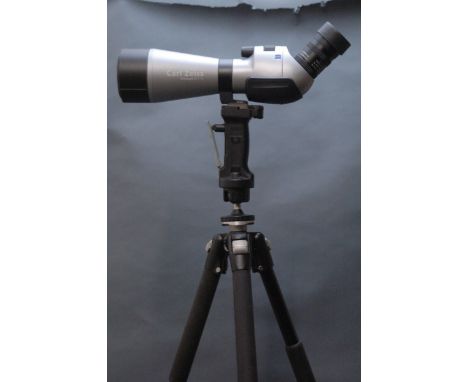 A Zeiss Diascope 85 T* FL spotting scope, with box, and a Manfrotto 190BWB tripod. 