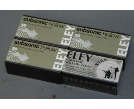 200 rounds of Eley .22 rim fire Long Rifle ammunition.  FIREARMS LICENCE REQUIRED