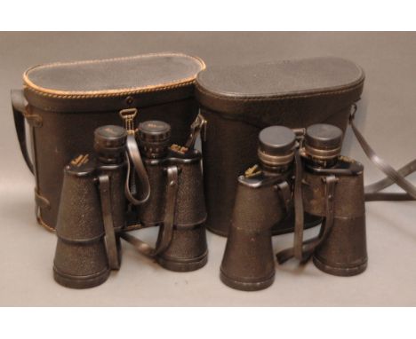 Two pairs of binoculars, Kalimar 10 x 50 and Wilkinson of Sutherland 10 x 50, both cased. 