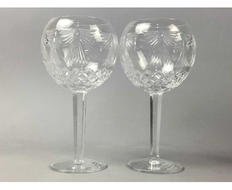 SET OF TEN WATERFORD CRYSTAL TOASTING GOBLETS/WINE GLASSES,in five original boxes, along with a wine rinser to match (11)Some